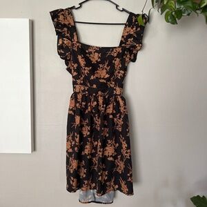 Black floral apron dress size small/medium
